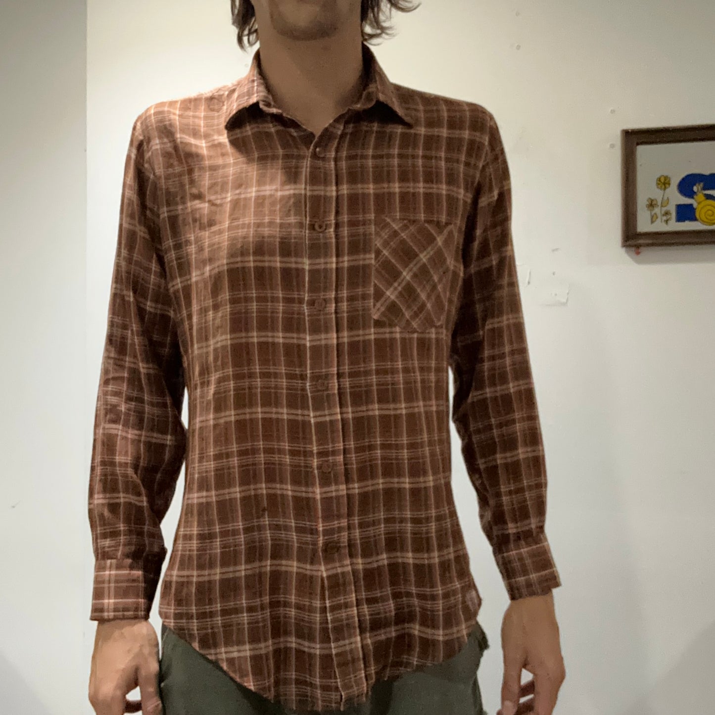 brown long sleeve button up