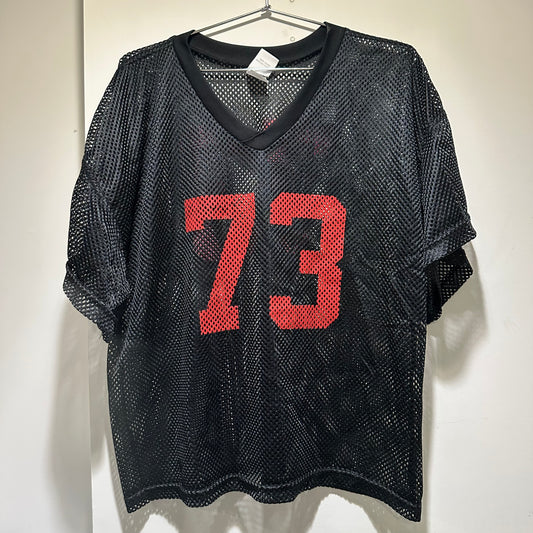 black and red football jersey